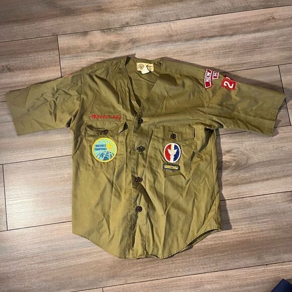 Boy Scouts of America Lot of 4 and Brass Belt Shirts Kids Small - Picture 4 of 9